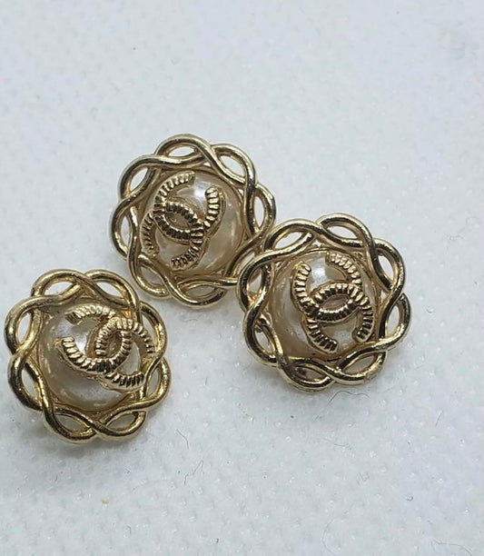 Chanel Pearl and Gold Petite Earrings