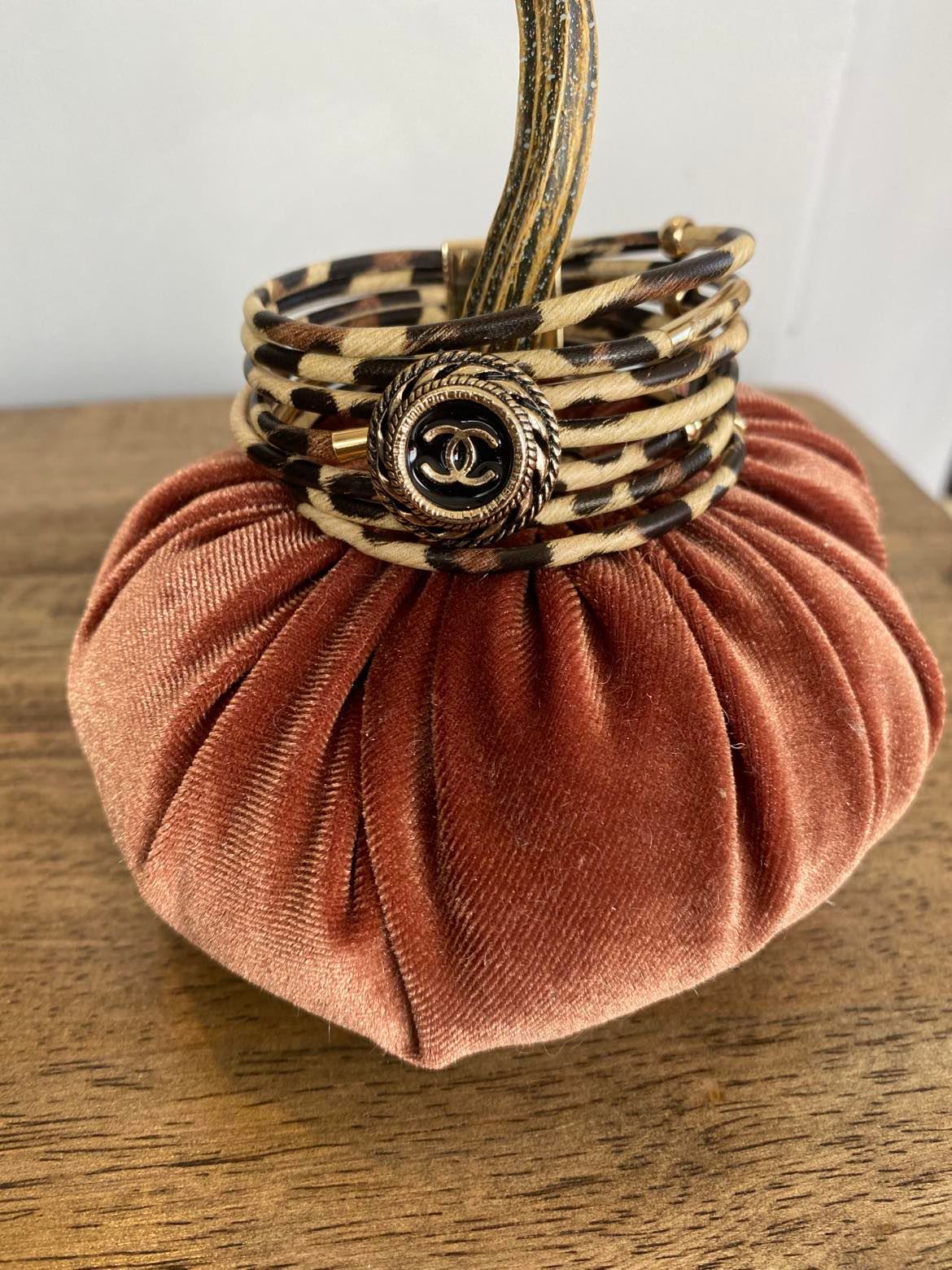 Animal print Stack Bracelet with Chanel Button