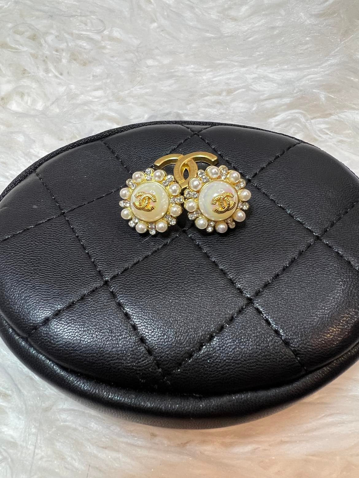 Rare Pearl and Crystal Chanel Earrings