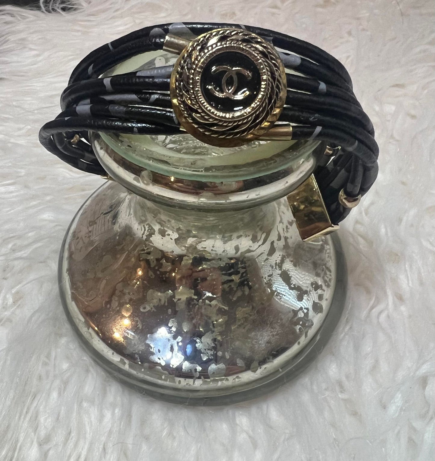 Stacked Bracelet with Chanel Button