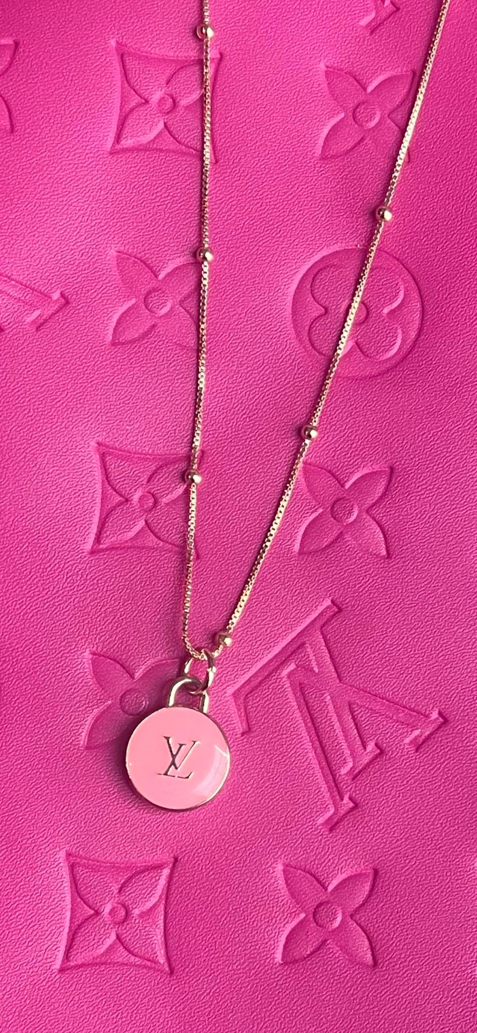Barbie Pink Louis Vuitton Logo Necklace