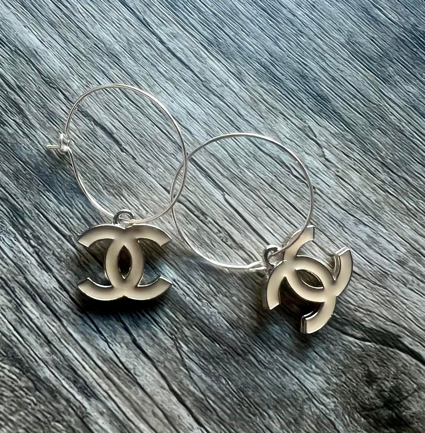 Chanel hoop Logo Earrings