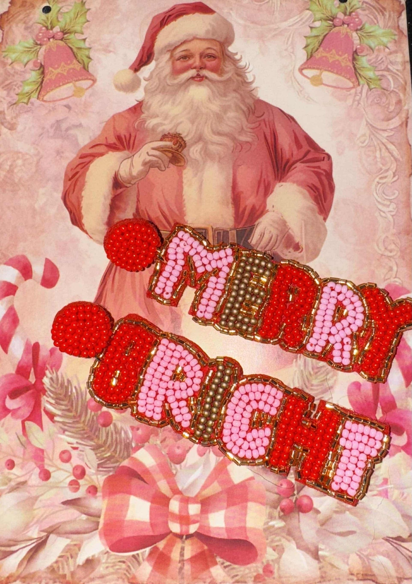 Holiday Cheer Merry and Bright Beaded Earrings