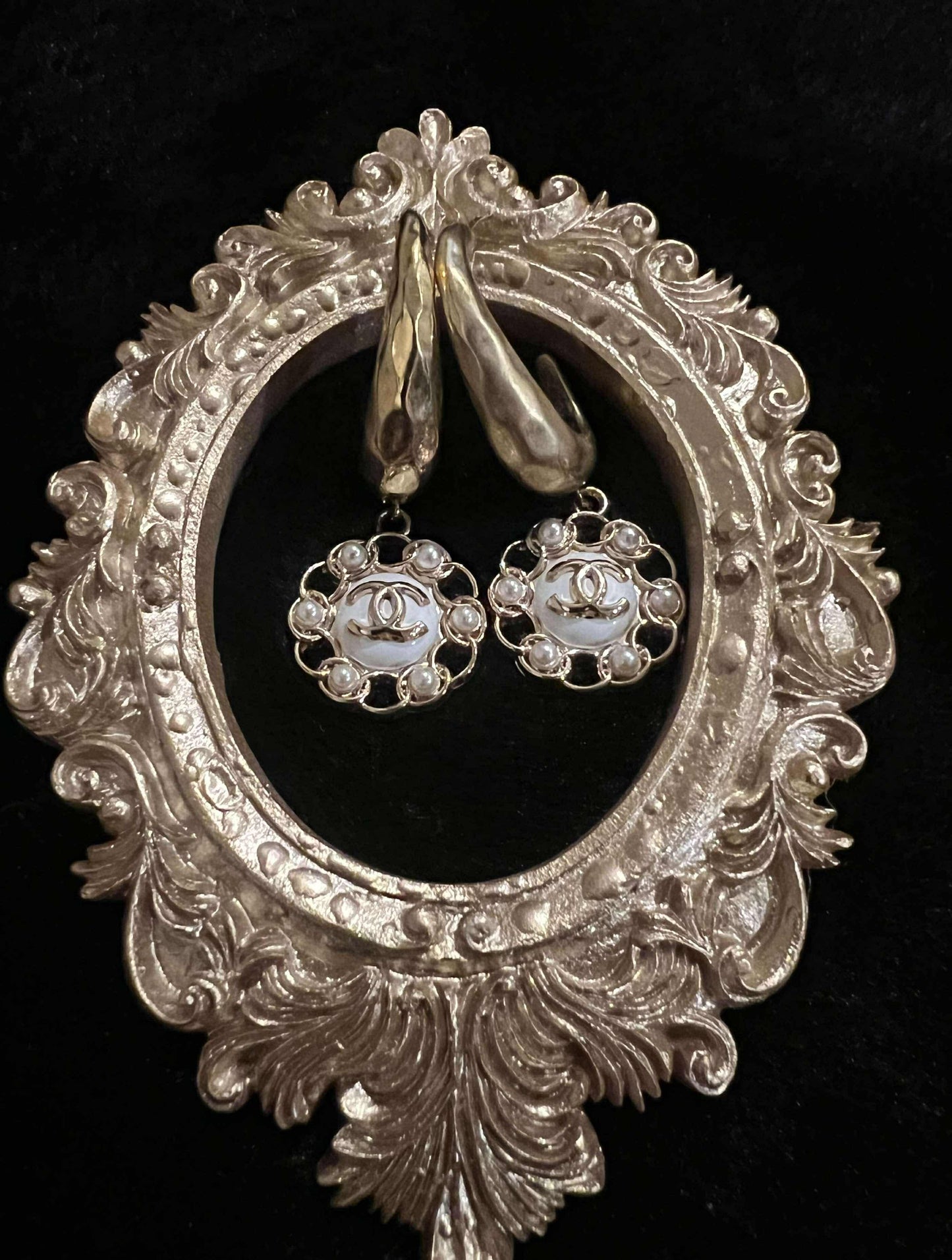 Hammerd Chanel Button Earrings