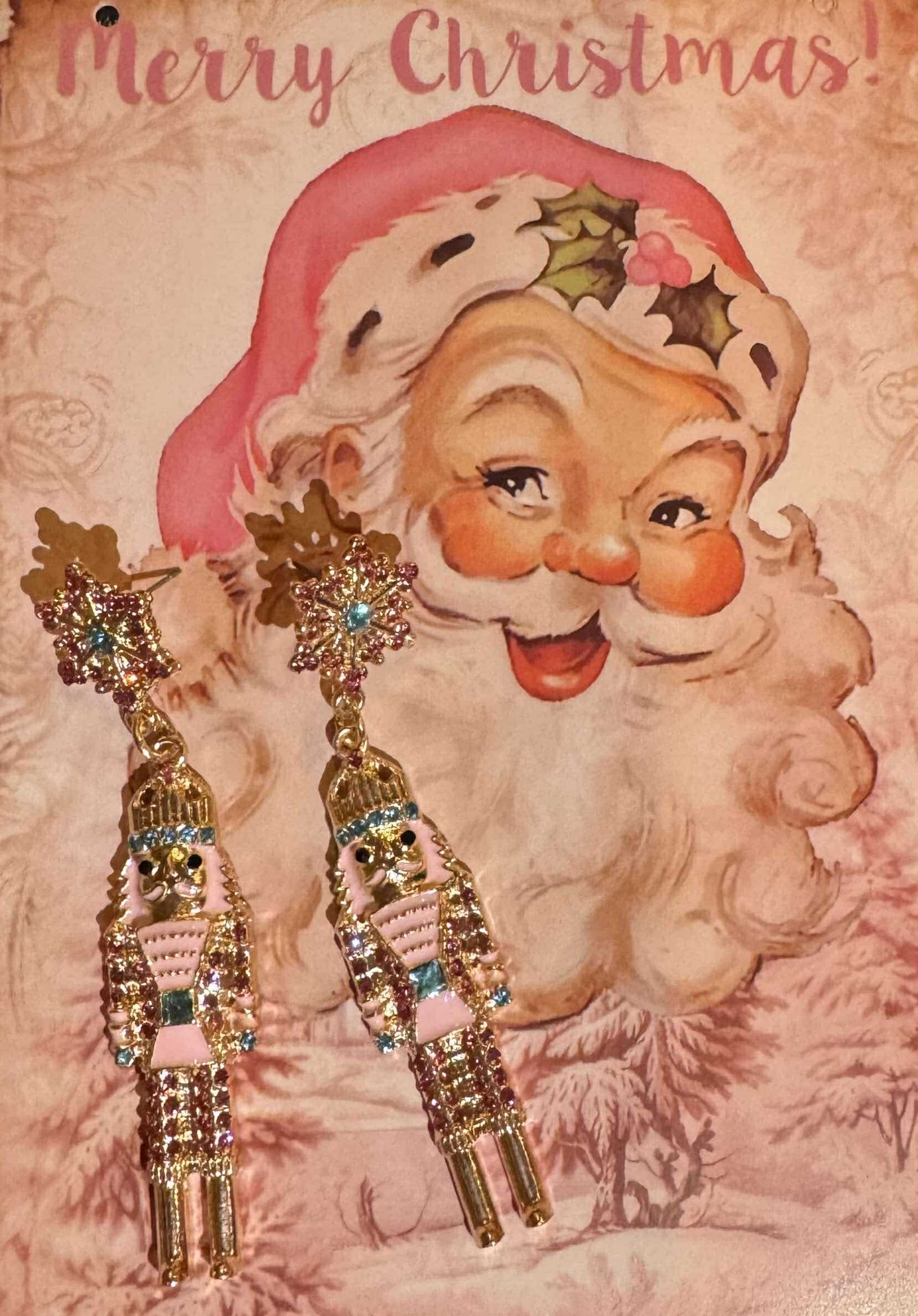Holiday Cheer Snow Flake Nutcracker earrings