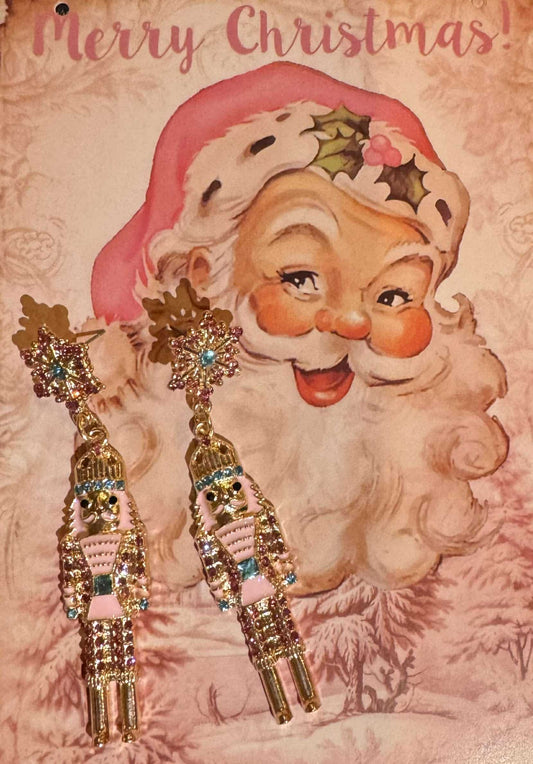 Holiday Cheer Snow Flake Nutcracker earrings