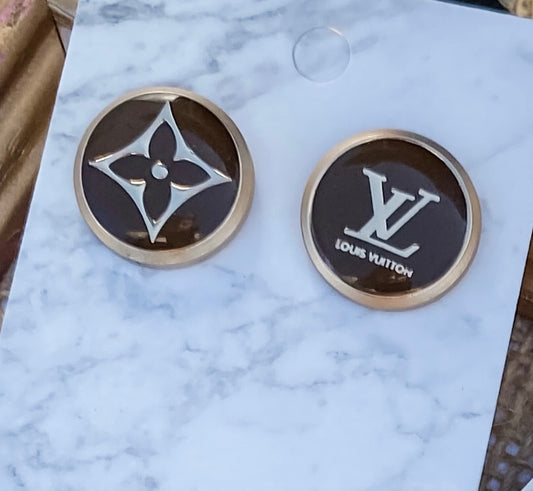 Louis Vuitton Logo Earrings