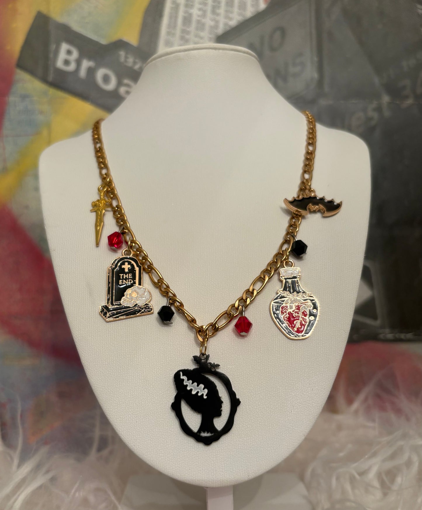 Bride of Frankenstein Once Upon a Charm Necklace